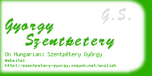 gyorgy szentpetery business card